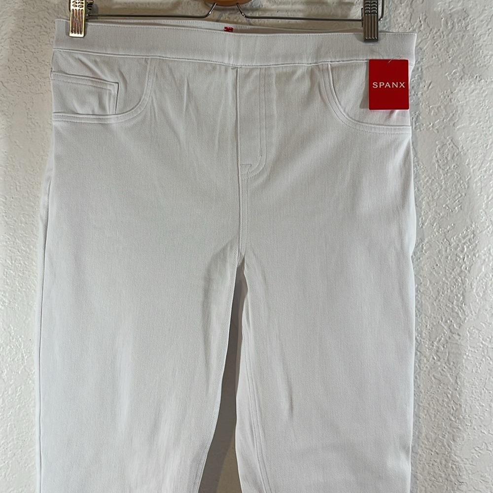 SPANX Jean-ish Ankle Leggings White Size XL Back Pockets NEW - Picture 4 of 14